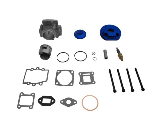 Cylinder Head Assembly - 44mm, Big Bore, Pocket Bike, Blue - 20P8440BU - PBC1727F1