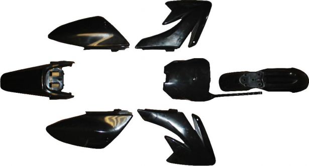Plastic Set - 70cc, Dirt Bike, Black, Honda, CRF 70 Profile (7pcs) - 70D7150BK - PBC561F1