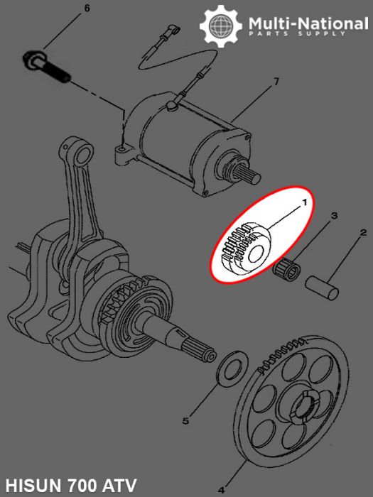 Starter Gear - Double Gear, 40T/15T, ATV, Hisun, 500-700cc - 20A6950 - PBC1665F1
