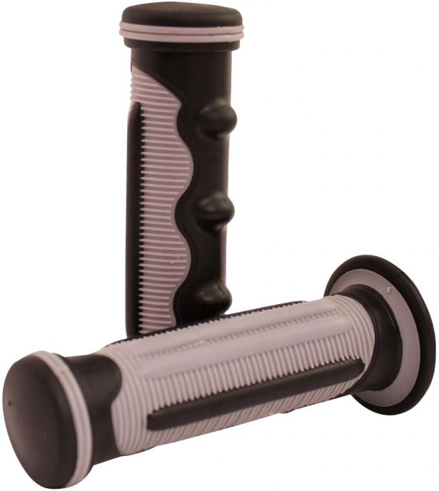 Throttle Grips - Finger Grooves, Gray - 70D1855GY - PBC2729F1