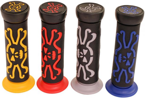 Throttle Grips - Skulls, Gray - 70D1835GY - PBC2718F1
