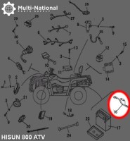 Battery Cable - Negative, ATV, Hisun, 400cc - 10A9780 - PBC2402F1