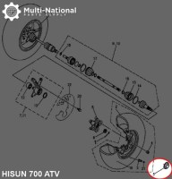 Dust Covers - Wheel Caps, ATV, Hisun, 400-800cc (1pc) - 70A4940 - PBC3450F1
