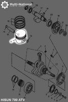 Piston - 102mm, ATV, Hisun, 700cc - 30A8570 - PBC1747F1