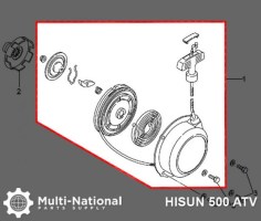 Pull Start - ATV, Hisun, 400-700cc - 30A3740BK - PBC1432F1