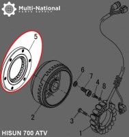 Starter Clutch - Overrunning Starter Bypass, 500-700cc, Hisun, ATV - 30A0250 - PBC1336F1