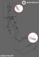 Throttle Grips - ATV, Hisun, 400-800cc (2pc) - 70D1882 - PBC2726F1