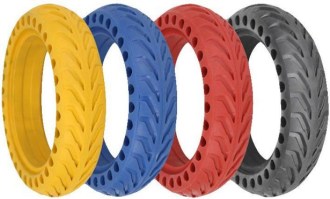 Tire - 8.5x2, Circular Honeycomb, Solid, Black - PBC40K082F1